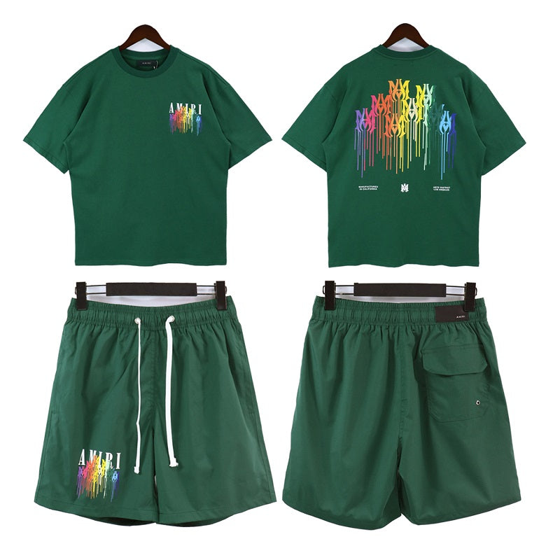 STEOMALL-Amiri T-Shirt Shorts Set