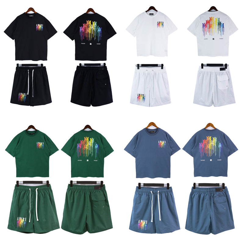 STEOMALL-Amiri T-Shirt Shorts Set