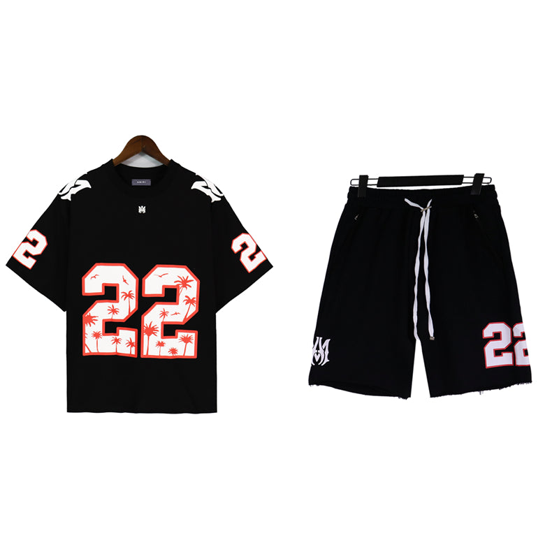 STEOMALL-Amiri T-Shirt Shorts Set