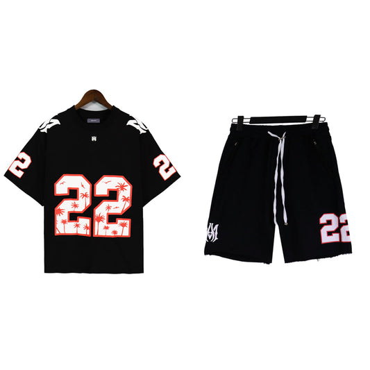 STEOMALL-Amiri T-Shirt Shorts Set