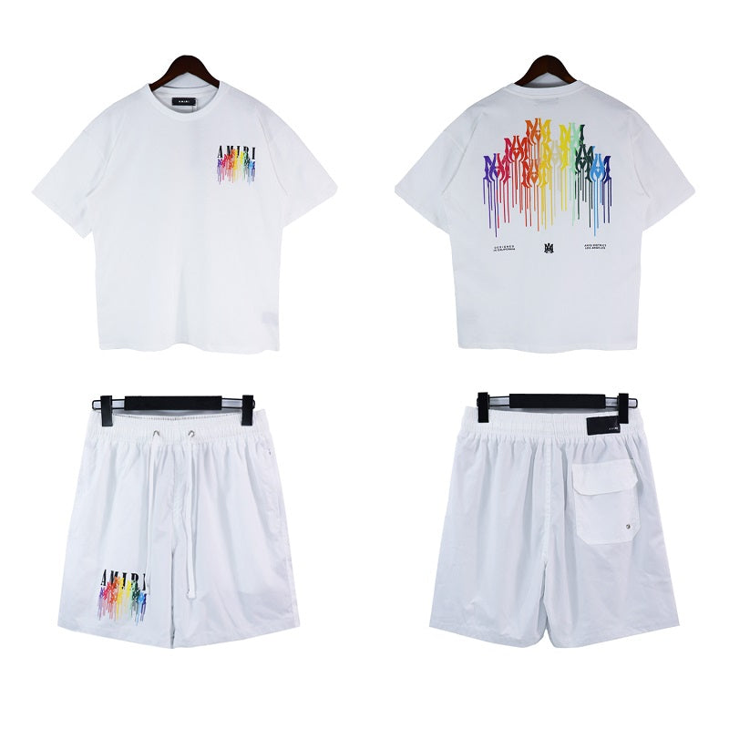 STEOMALL-Amiri T-Shirt Shorts Set