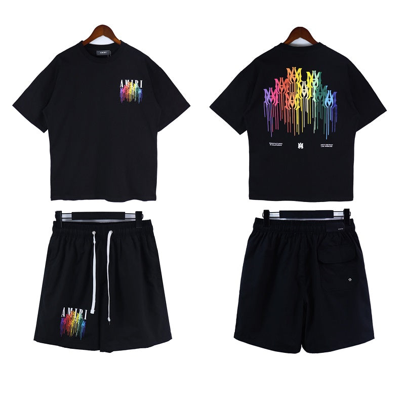 STEOMALL-Amiri T-Shirt Shorts Set