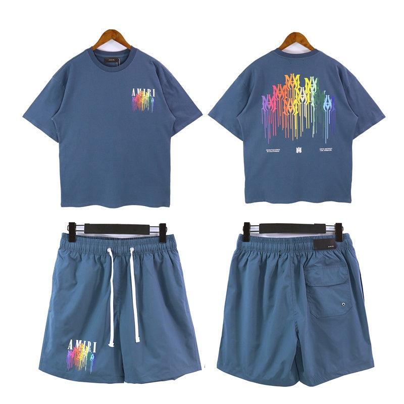 STEOMALL-Amiri T-Shirt Shorts Set